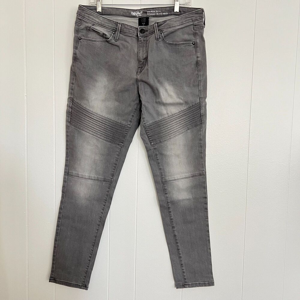 Mossimo Denim Gray Mid-Rise Skinny Leg Cotton Jeans 14R